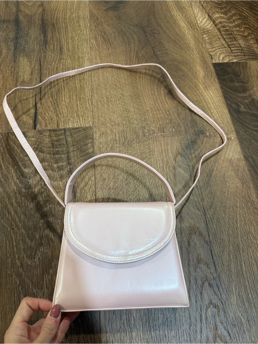 Vintage Frenchy of California Women’s Mini pink pearl Top-Handle Crossbody Bag